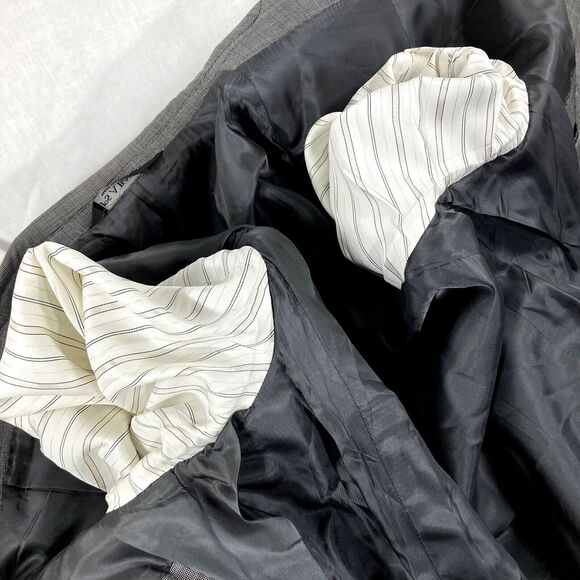 Jos A Bank Signature Sport Coat Wool Check Nailhead Gray Black 40 41 42 - Picture 13 of 14